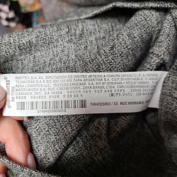 NWOT Zara Heathered Black Gray Soft Flannel Cropped Hoodie/Jogger Pants Set - Picture 14 of 16